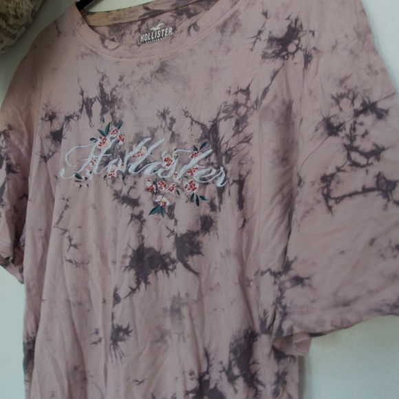 Acid Wash Hollister Oversized Tee Pink M - Picture 2 of 4